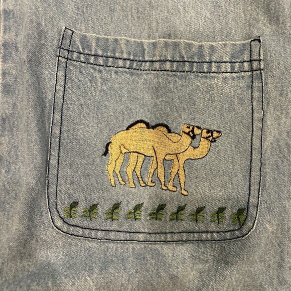 Way To Go Noah's Ark Jean Shirt Jacket Women’s M Blue Animals Embroidered - Picture 5 of 7